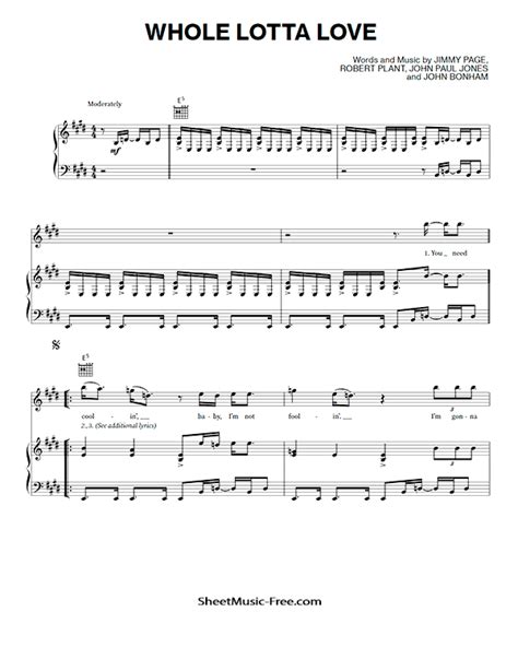 Whole Lotta Love Sheet Music Led Zeppelin ♪ SheetMusic-Free