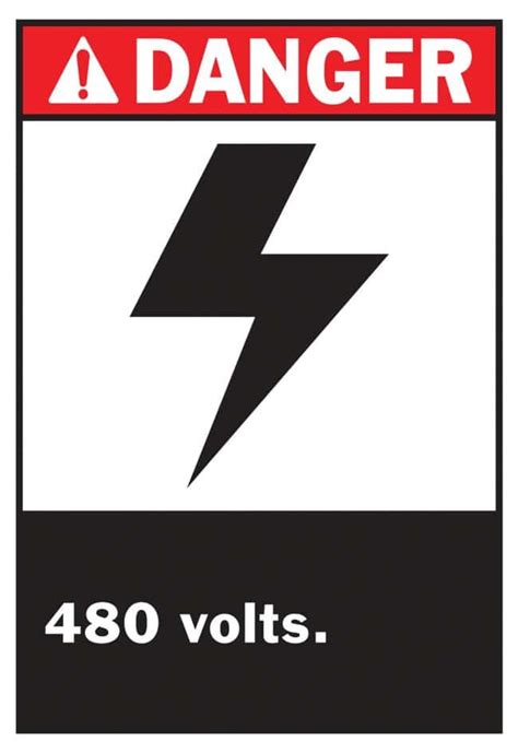 Brady DANGER 480 Volts Sign:Facility Safety and Maintenance:Signs and Tags | Fisher Scientific