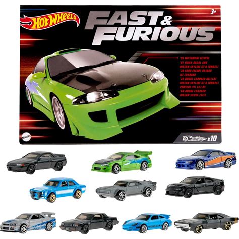 Hot Wheels Cars, Fast & Furious Themed 10-Pack Car Vehicles | BIG W