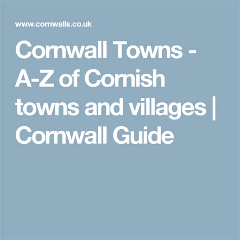 Cornwall Towns - A-Z of Cornish towns and villages | Cornwall Guide ...