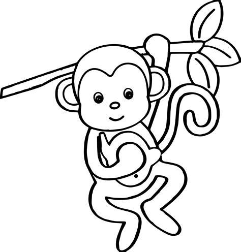 Monkey Line Drawing at PaintingValley.com | Explore collection of ...