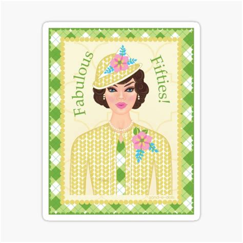 "The Fabulous Fifties! " Sticker for Sale by sand-e-dollz | Redbubble