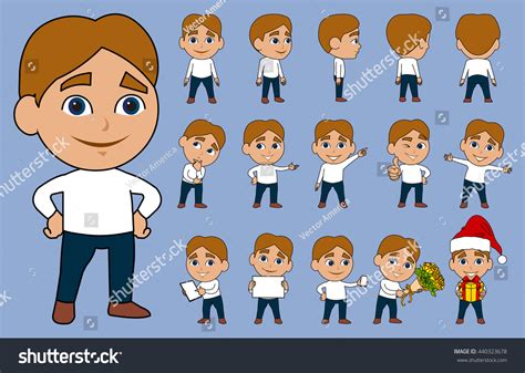 Basic Vector Cartoon Character Cute Boy Stock Vector (Royalty Free) 440323678 | Shutterstock