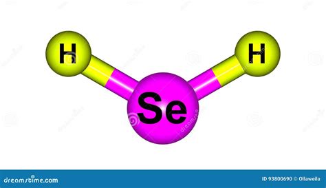 Hydrogen Selenide Molecular Structure Isolated on White Stock Illustration - Illustration of ...