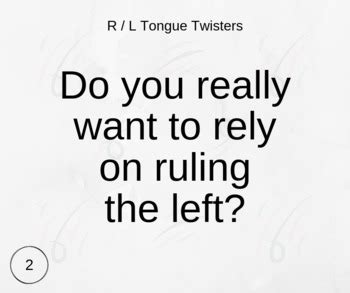 R / L Tongue Twisters (Cards) by English 2nd Language Store | TpT