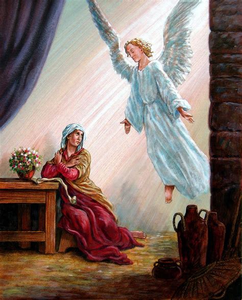 Mary And Angel by John Lautermilch | Angel painting, Angel gabriel, Angel