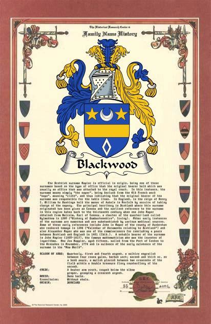 Blackwood Surname History & Family Crest