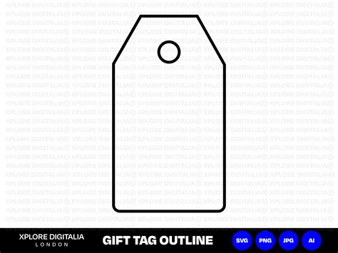 Gift Tag Outline Vector Art Instant Digital Download SVG - Etsy