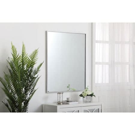 Elegant Lighting MR43036S Silver Monet 36" x 30" Framed Bathroom Mirror ...