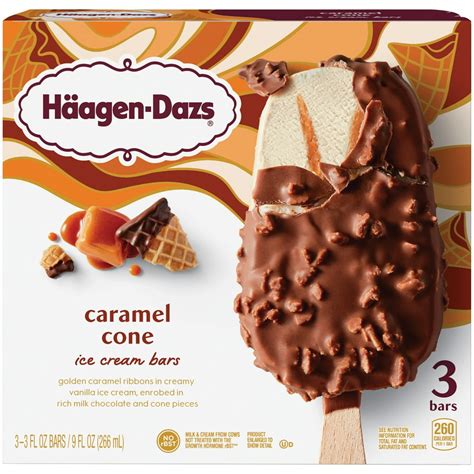 HAAGEN-DAZS Caramel Cone Ice Cream Bars 3 ct Box - Walmart.com ...