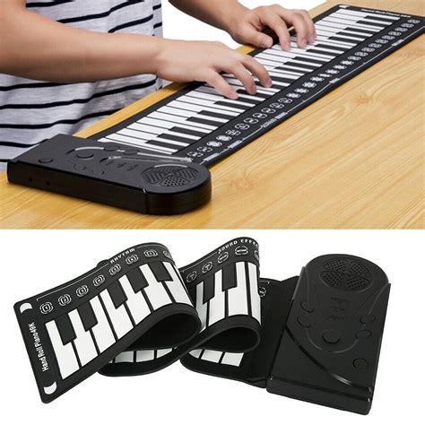 49 Key USB Hand Roll Up Piano Portable Folding Electronic Organ Keyboard Instruments for Music ...