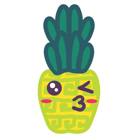 Creative pineapple kissing emoji illustration 4818781 Vector Art at ...