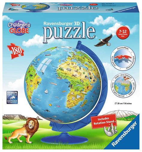 3D Childrens World Globe (180 pieces) - Teton Toys