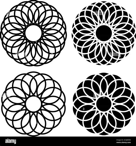 Geometric Shape Circle, Pinwheel Line Art Drawing Vector Art ...