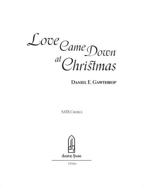 Love Came Down at Christmas | Daniel E. Gawthrop