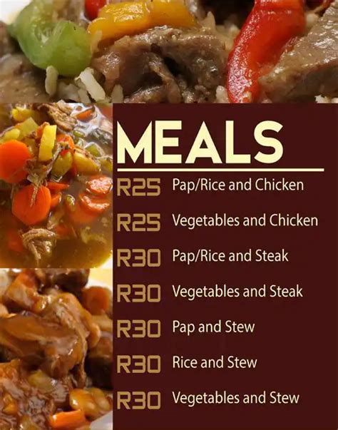 South Africa Kota Menu Ideas