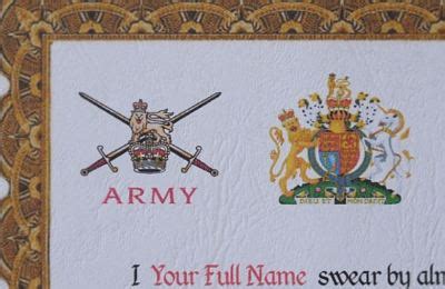 British Army Oath of Allegiance Certificate | #220429426