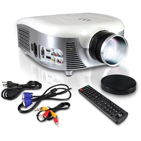 Shop Pyle PRJD907 LED Widescreen Projector, 1080p HD Support, Up to 140-Inch Display, Built-In ...