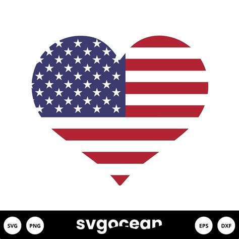 American Flag Heart SVG vector for instant download - Svg Ocean — svgocean