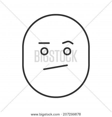 Bored Smile Linear Vector & Photo (Free Trial) | Bigstock