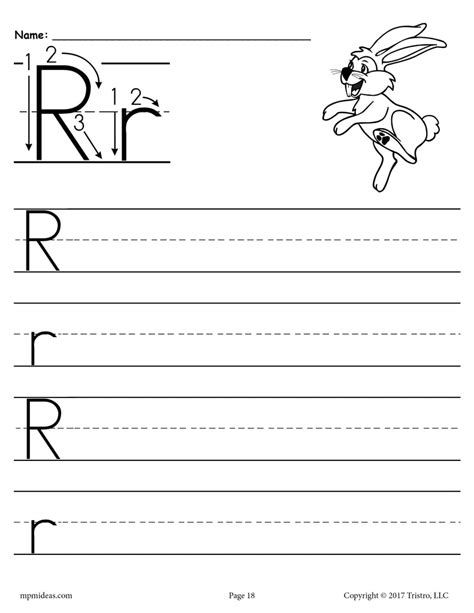 FREE Printable Letter R Handwriting Worksheet! – SupplyMe