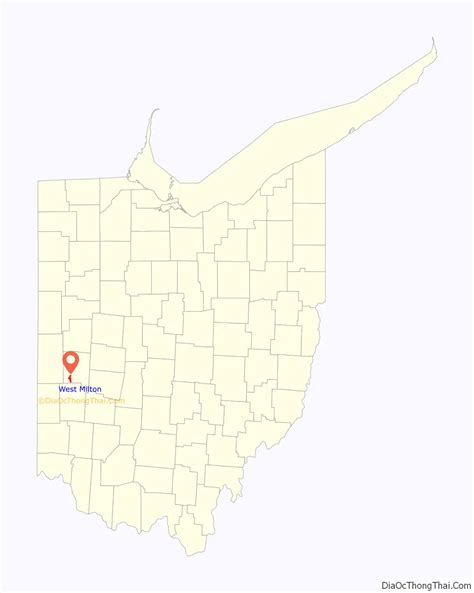 Map of West Milton village, Ohio - Thong Thai Real