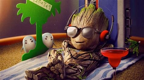 I am Groot first poster and release date out: Baby Groot winds down with cocktail and music ...