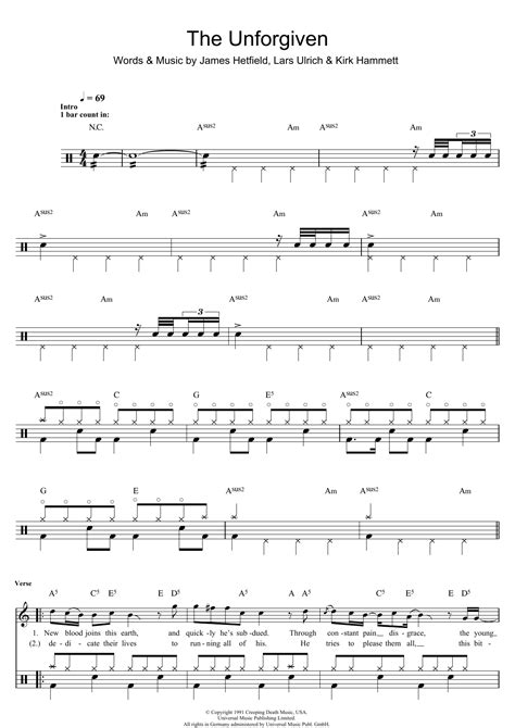 Metallica - The Unforgiven sheet music