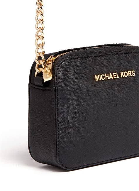 Lyst - Michael Kors 'jet Set Travel' Petite Saffiano Leather Crossbody in Black