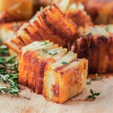 Potato Pave with Bacon and Parmesan | Potato pave, Appetizers for party ...