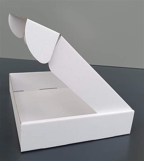 White Cardboard Folding Lid Self Seal Postal Boxes 236 x 196 x 47mm ...