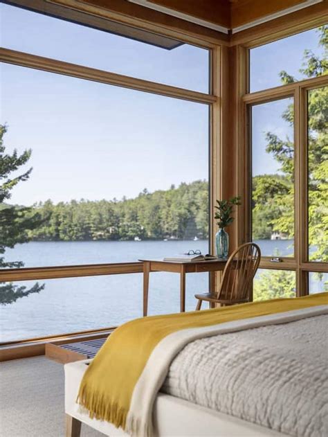 This extraordinary New Hampshire lake house is all about the serene views