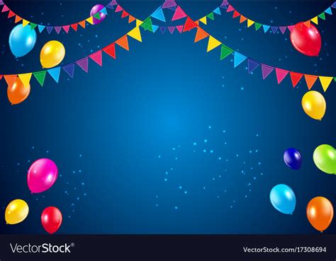 Happy birthday party background with flags Vector Image