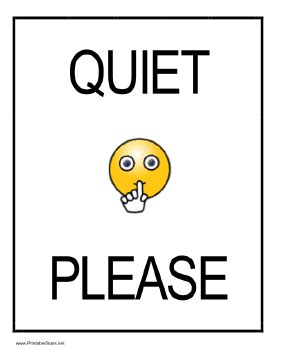 Printable Quiet Please Sign