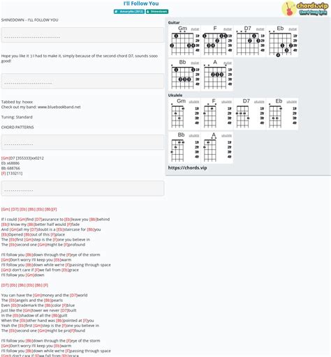 Chord: I'll Follow You - tab, song lyric, sheet, guitar, ukulele | chords.vip