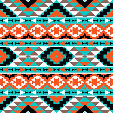 Seamless Colorful Navajo Pattern Stock Vector - Illustration of native ...