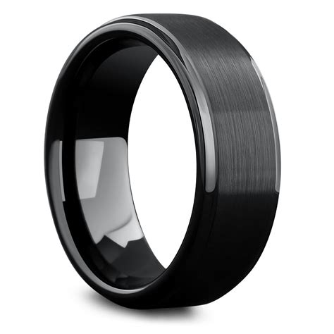 Modern Black Titanium Wedding Band | Men's Modern Wedding Band ...