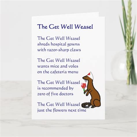 Funny Poem Get Well Cards - Well Wishes Cards | Zazzle