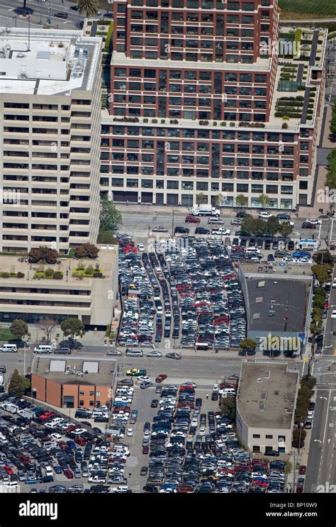 aerial view above car parking downtown San Francisco California Stock ...