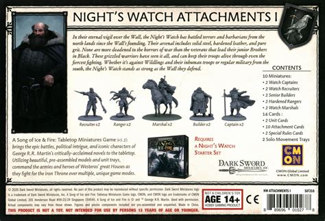 Night’s Watch Attachments 1 (A Song of Ice & Fire Miniatures game ...