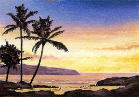 Palm Tree Sunset Drawing at GetDrawings | Free download