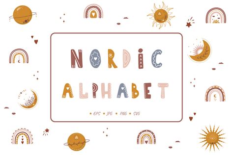 Nordic alphabet. | Creative Market