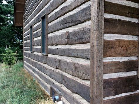 Fake Log Cabin Siding - Hand Hewn distressed log cabin siding. | Cabin interiors | Pinterest ...