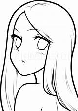 Easy Anime Drawings With Color sketch template