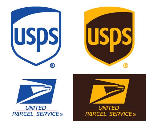 I had some fun with the UPS and USPS logos : sbubby