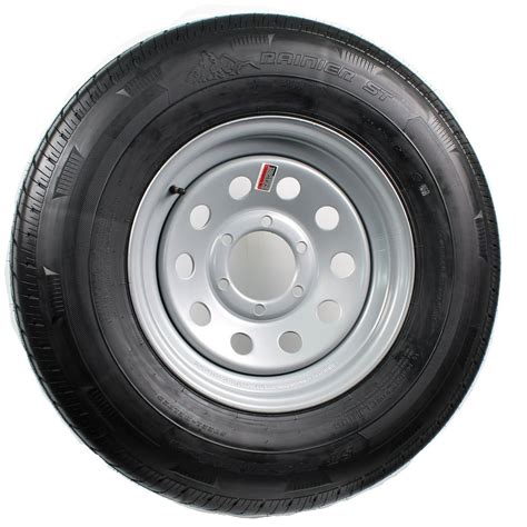 Trailer Tire On Rim ST225/75D15 H78-15 15 in. D 6 Lug Wheel Silver ...