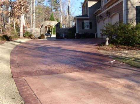 Texture Pressed Concrete Driveway - Landscaping Atlanta