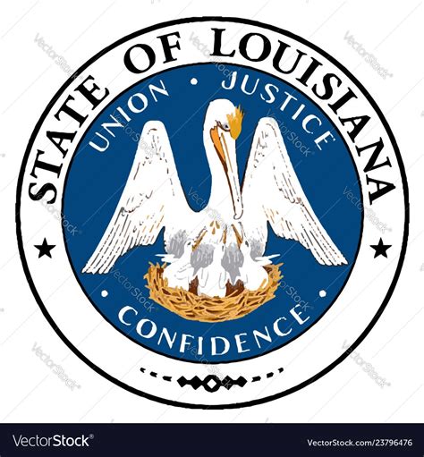 Louisiana state seal Royalty Free Vector Image