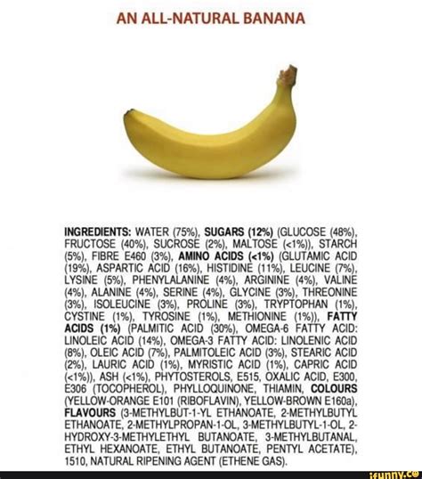 AN ALL-NATURAL BANANA INGREDIENTS: WATER (75%), SUGARS (12%) (GLUCOSE ...