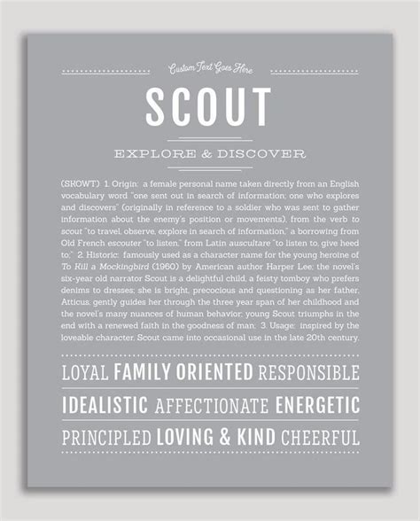 Scout (female) | Name Art Print | Classic names, Personalized art print ...